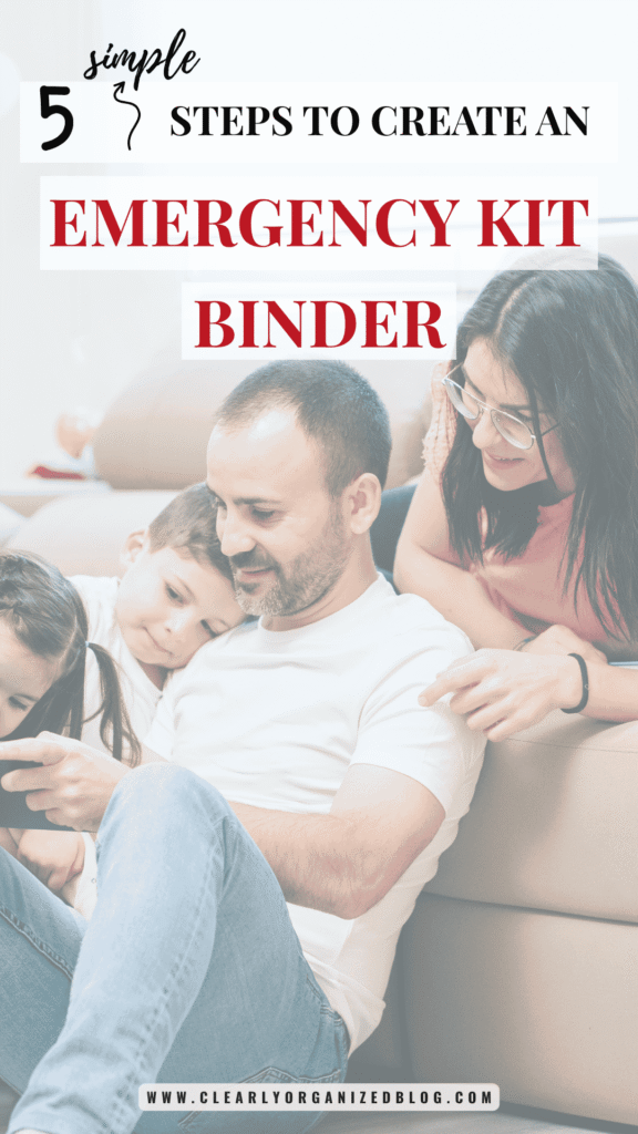 emergency kit binder in 5 simple steps